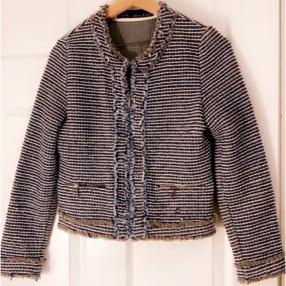 Zara Tweed/Frayed Jacket